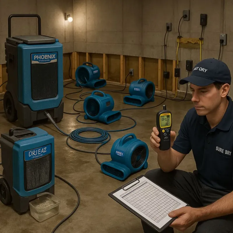 Structural Drying and Dehumidification process in Forrest, IL